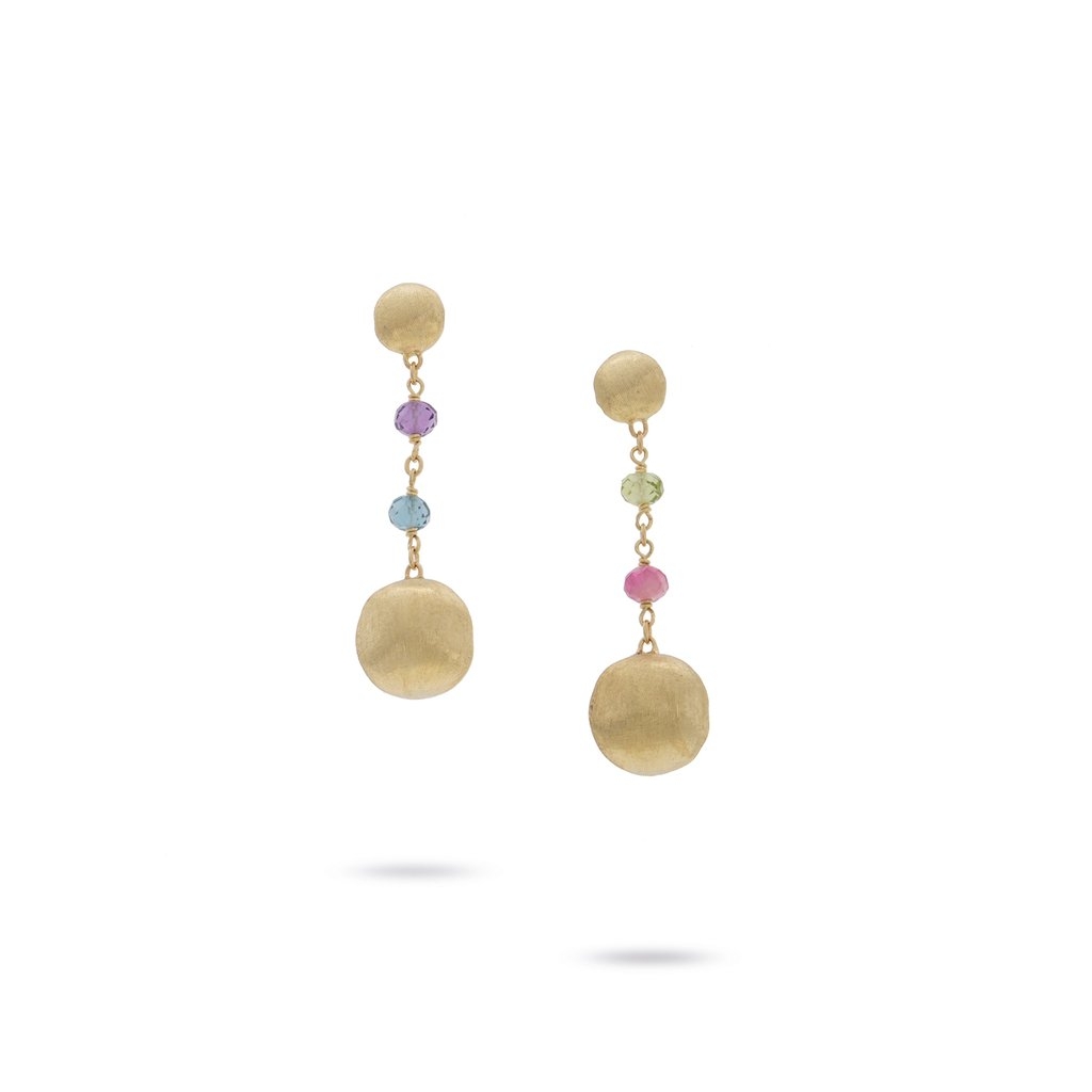 Marco Bicego Africa 18K Yellow Gold and Multi-Colored Gemstone Drop ...