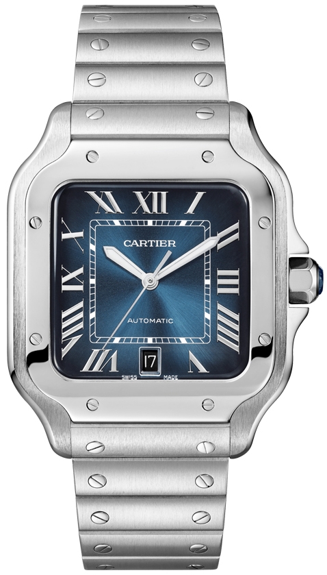 Descubrir 35+ imagen cartier santos stainless steel watch ...