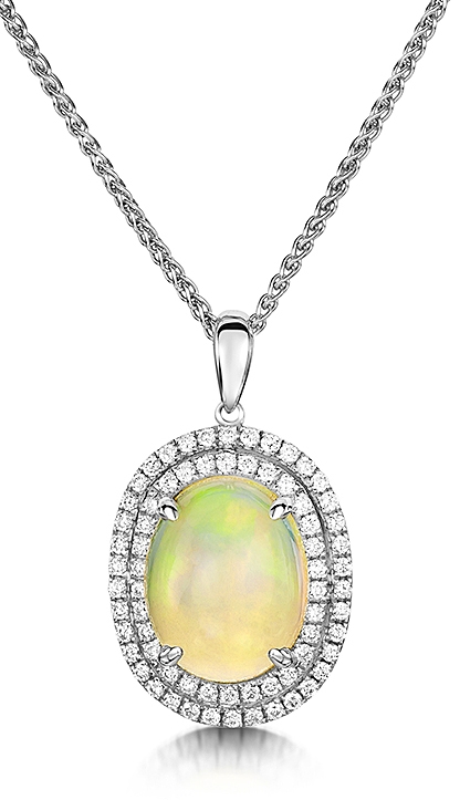 18ct opal and white diamond