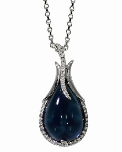 deep blue topaz pendant